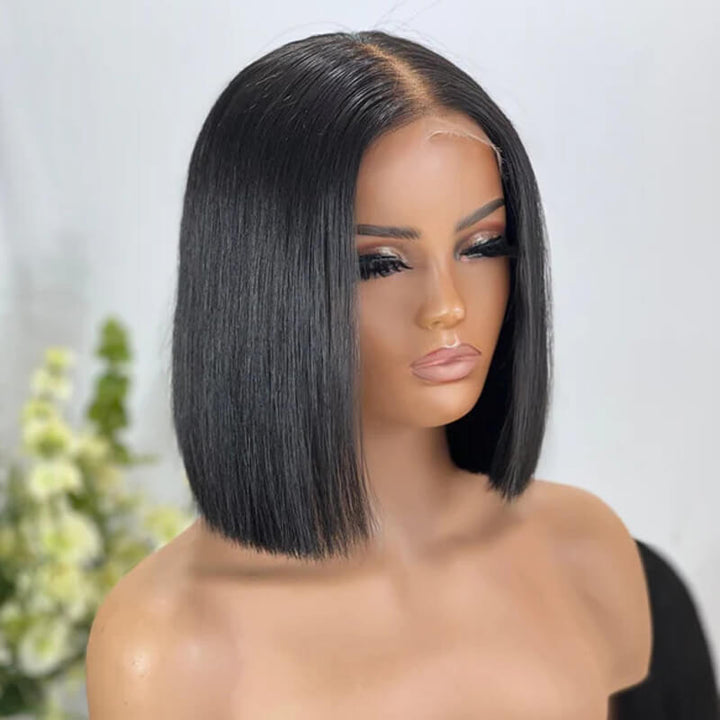 Flash Sale $119=2 Human Hair Wigs| Buy Colored Non Lace Water Wave Bangs Bob Wig Get a Straight 4x4 BOB Wig For Free