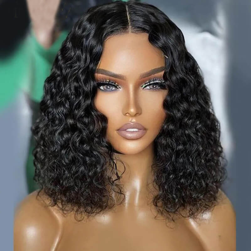 Flash Sale $139=2 Human Hair Wigs| Buy Dak Blue 13x4 Lace Frontal Bob Wig Get a 4x4 Glueless Curly Bob Wig For Free