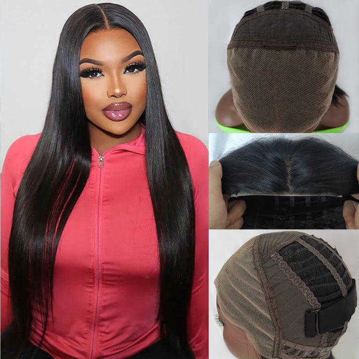 Flash Sale| eullair Straight 4x4 13x4 Glueless Human Hair Wig Pre Cut Pre Plucked Lace Wigs Air Cap Breathable Invisible HD Lace Wig