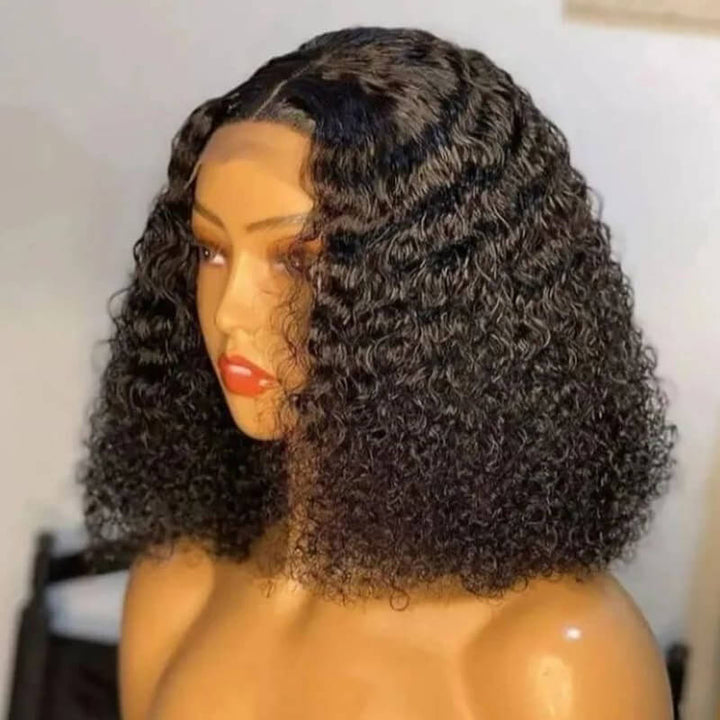 Flash Sale $169=2 Human Hair Wigs| Buy Layered Cut Burgundy Straight 4x4 Lace Wig Get a Curly 4x4 Bob Wig For Free