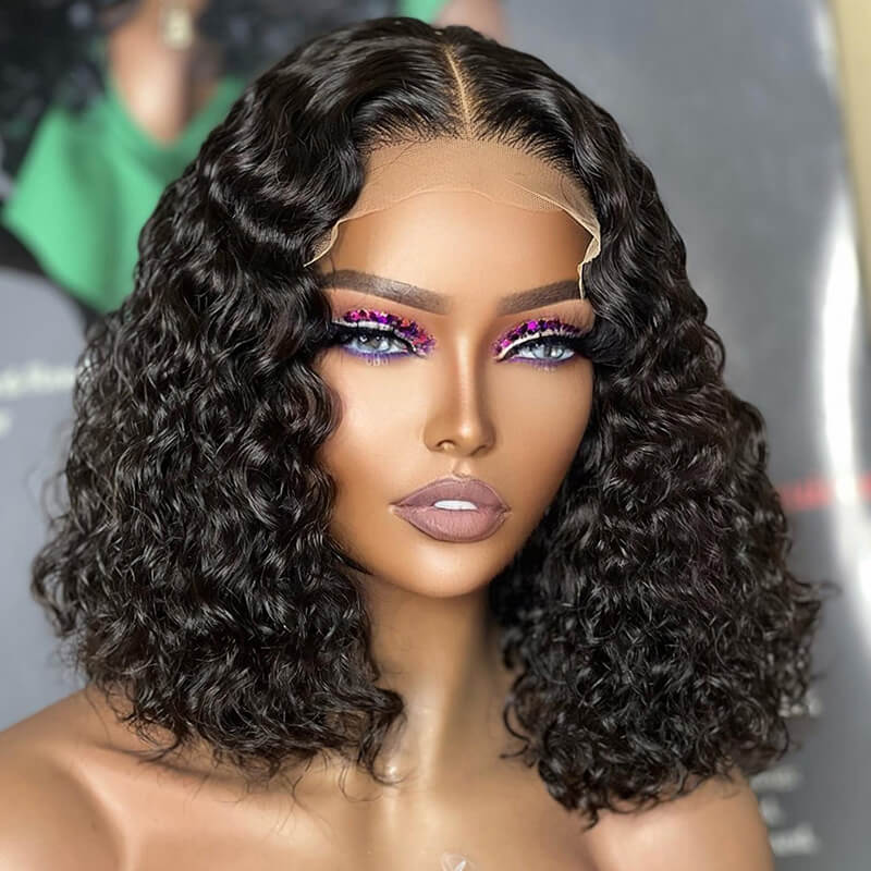 Flash Sale $169=2 Human Hair Wigs| Buy Layered Cut Burgundy Straight 4x4 Lace Wig Get a Curly 4x4 Bob Wig For Free