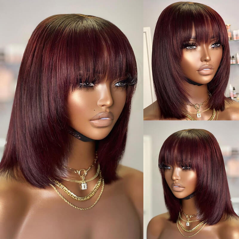 Flash Sale $169=2 Human Hair Wigs| Buy Layered Cut Straight 4x4 Lace Wig Get a Colored Straight 4x4 Bob Wig For Free