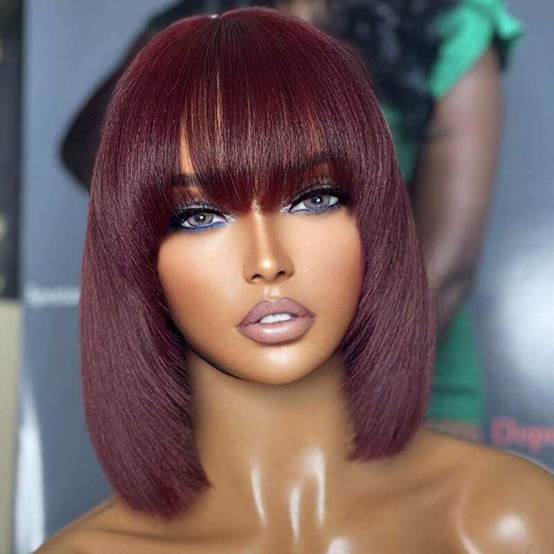 Flash Sale $169=2 Human Hair Wigs| Buy Layered Cut Straight 4x4 Lace Wig Get a Colored Straight 4x4 Bob Wig For Free