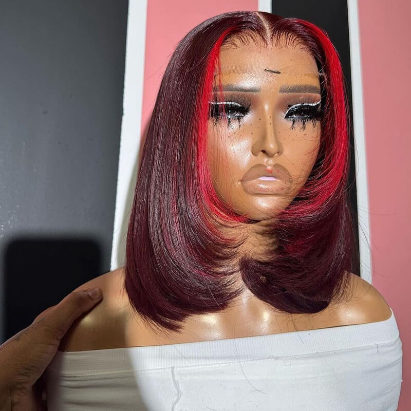 Flash Sale $169=2 Human Hair Wigs| Buy Layered Cut Straight 4x4 Lace Wig Get a Colored Straight 4x4 Bob Wig For Free