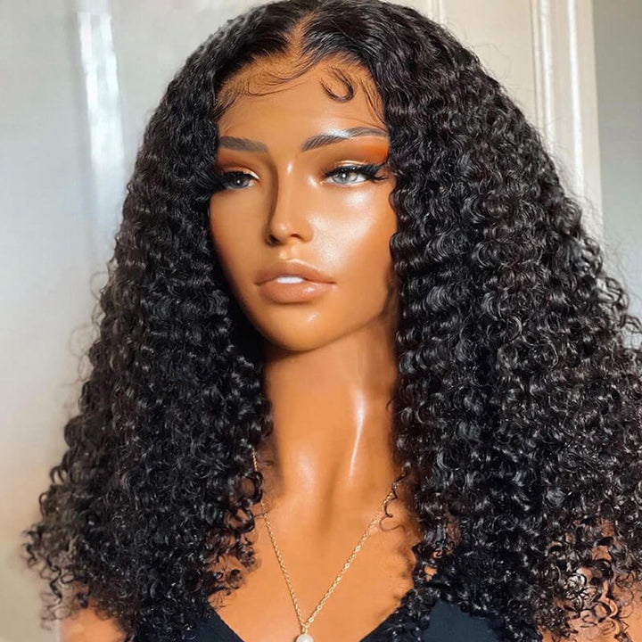 Flash Sale $179=2 Human Hair Wigs| Buy 18inch 13x4 Lace Frontal Curly Bob Wig 180% Get a 14inch Straight 4x4 Bob Wig For Free