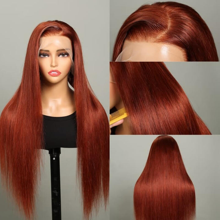 Flash Sale $199=2 Human Hair Wigs| Buy 26inch Colored Straight 13x4 Lace Wig Get a 14inch Curly Glueless 4x4 Bob Wig For Free