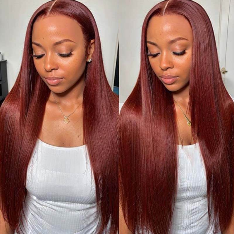 Flash Sale $199=2 Human Hair Wigs| Buy 26inch Colored Straight 13x4 Lace Wig Get a 14inch Curly Glueless 4x4 Bob Wig For Free