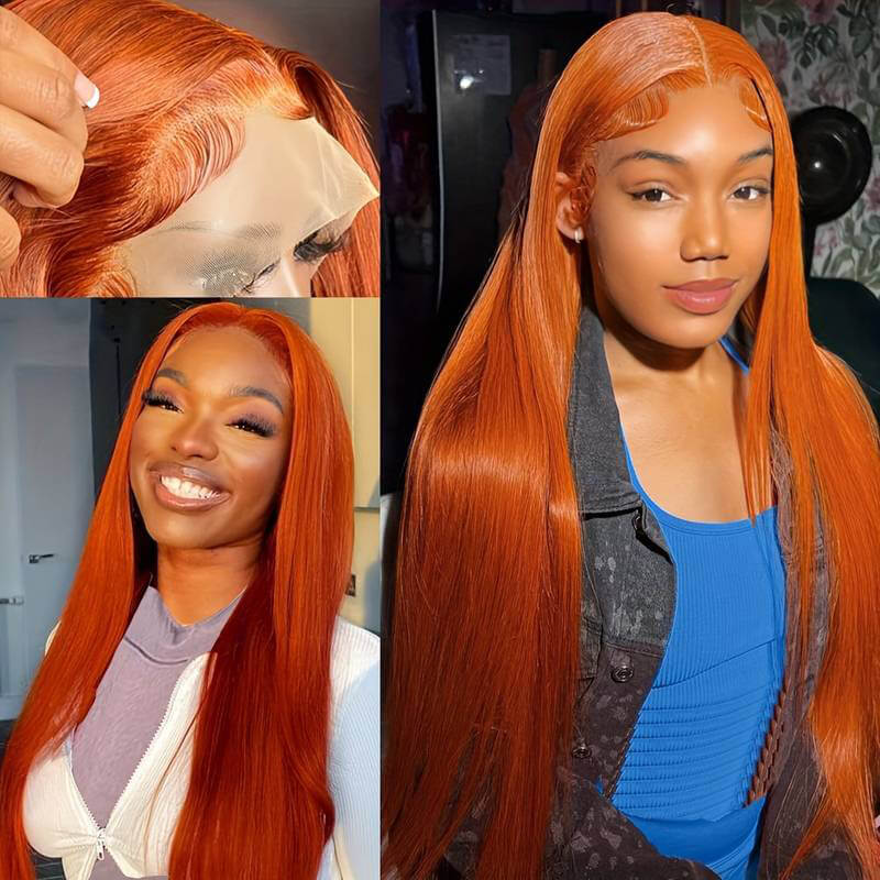 Flash Sale $199=2 Human Hair Wigs| Buy 26inch Colored Straight 13x4 Lace Wig Get a 14inch Curly Glueless 4x4 Bob Wig For Free