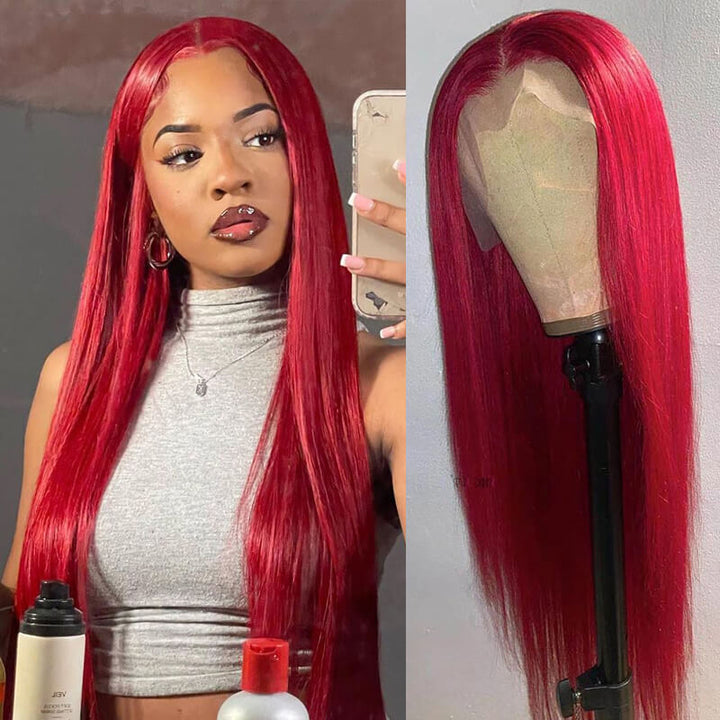 Flash Sale $199=2 Human Hair Wigs| Buy 26inch Colored Straight 13x4 Lace Wig Get a 14inch Curly Glueless 4x4 Bob Wig For Free