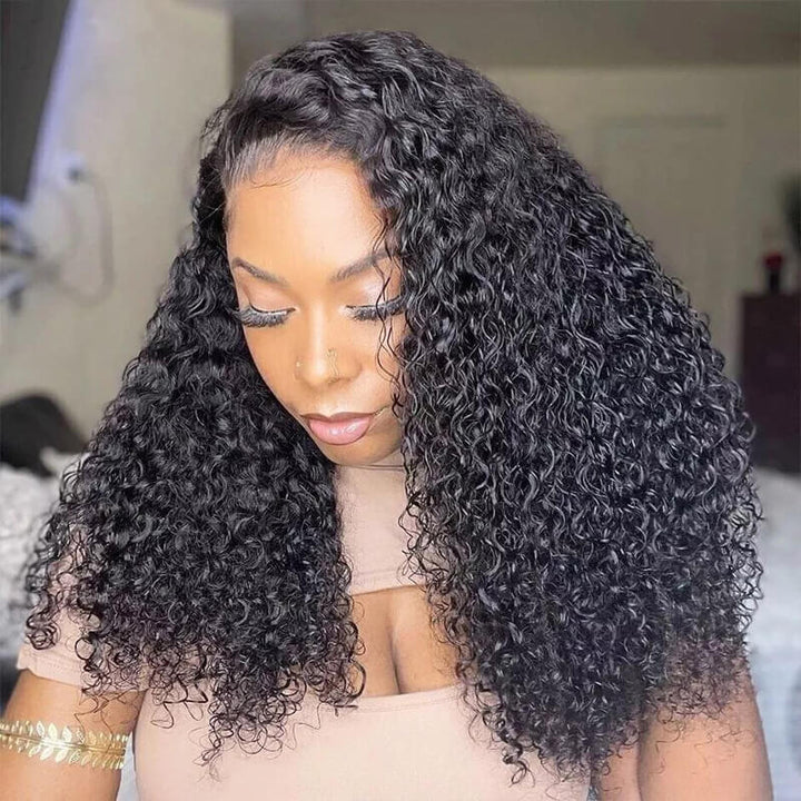 Flash Sale| eullair Affordable #1b/#99J/#4/#4/30 Colored Double Drawn Water Wave Curly 13x4 Lace Frontal Wig 20inch 200% Density