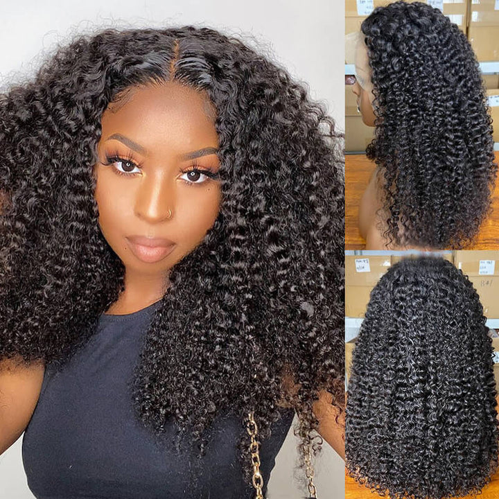 Flash Sale| eullair Affordable #1b/#99J/#4/#4/30 Colored Double Drawn Water Wave Curly 13x4 Lace Frontal Wig 20inch 200% Density