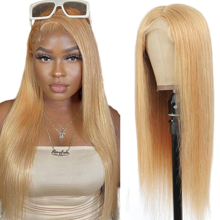 Bombshell Wig | eullair Glueless Honey Blonde Lace Frontal Wig | Brown Girl Ash Blonde Straight/Body Wave Wig