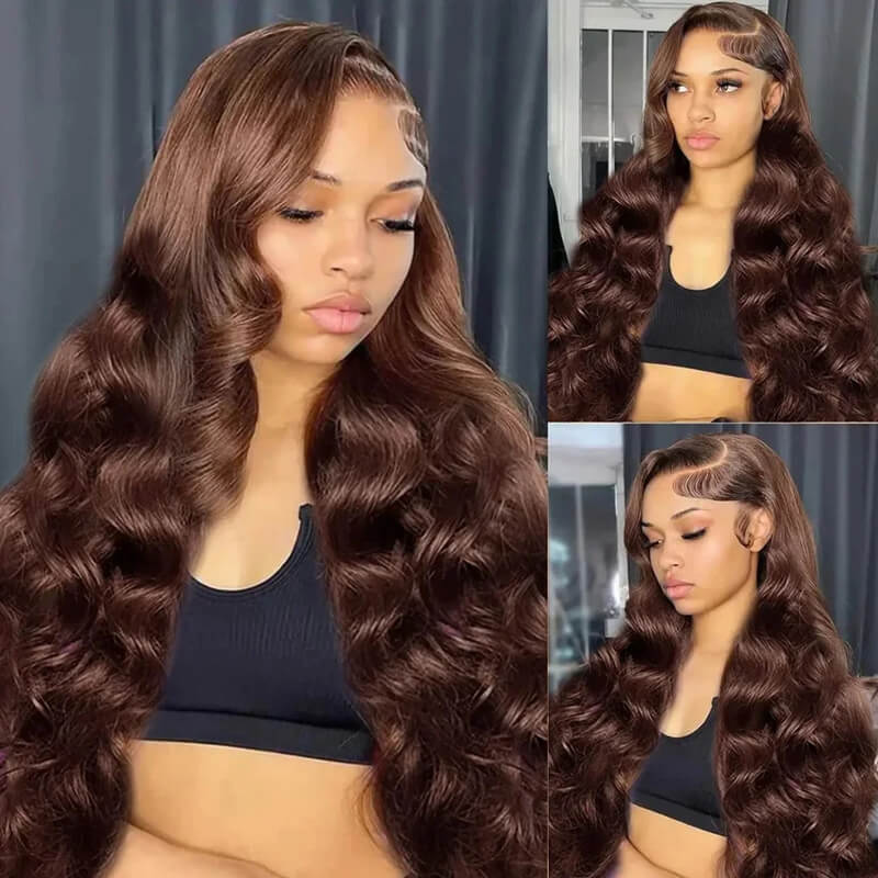 Flash Sale $169=26inch Pre Colored 13x6 Lace Frontal Wig Body Wave/Straight Human Hair Wig For Black Women