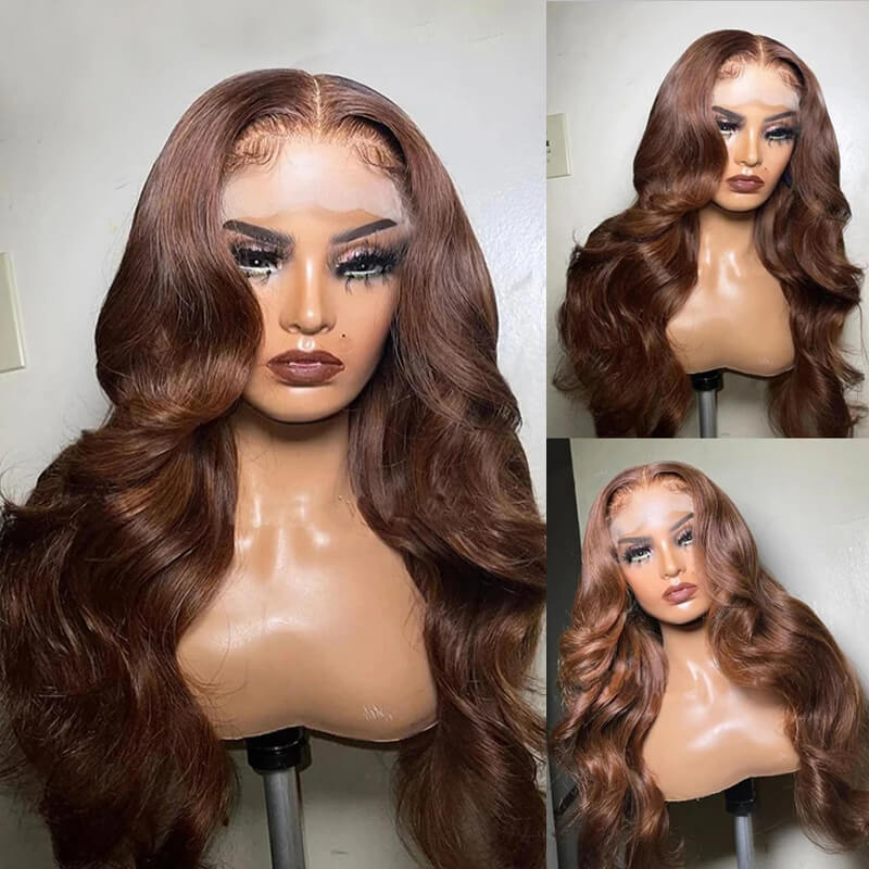 Flash Sale Pre Colored 13x6 Lace Frontal Wig Body Wave/Straight Human Hair Wig For Black Women