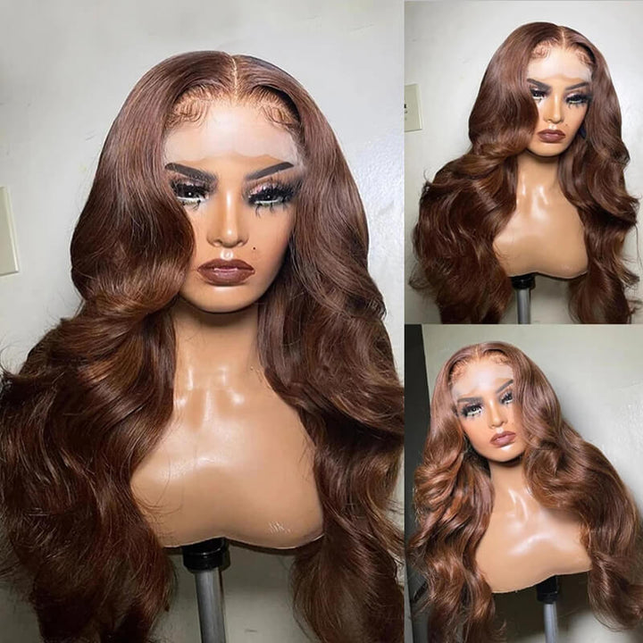 Flash Sale $169=26inch Pre Colored 13x6 Lace Frontal Wig Body Wave/Straight Human Hair Wig For Black Women