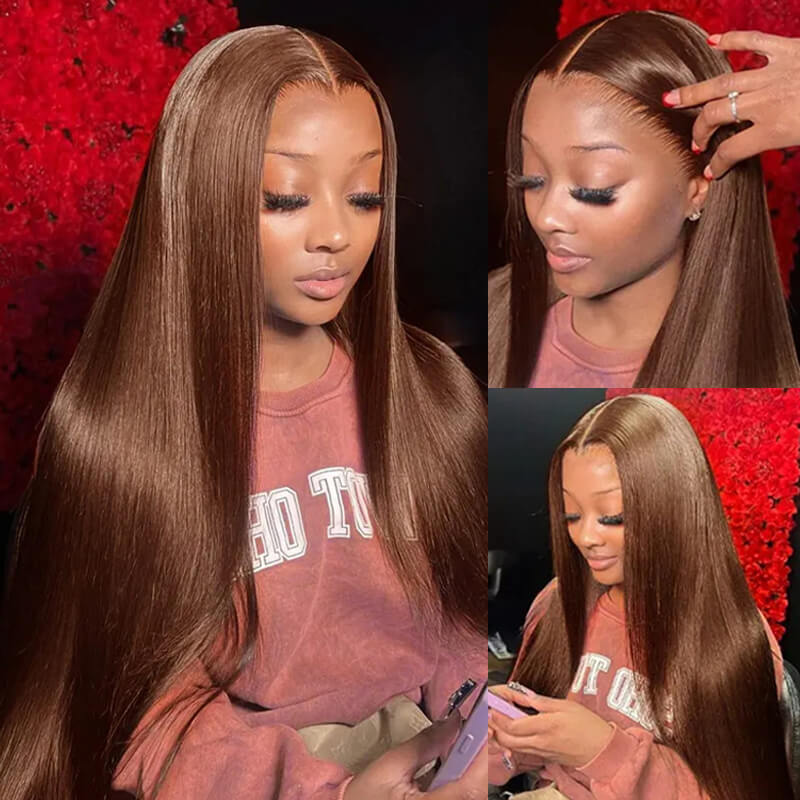 Flash Sale $169=26inch Pre Colored 13x6 Lace Frontal Wig Body Wave/Straight Human Hair Wig For Black Women