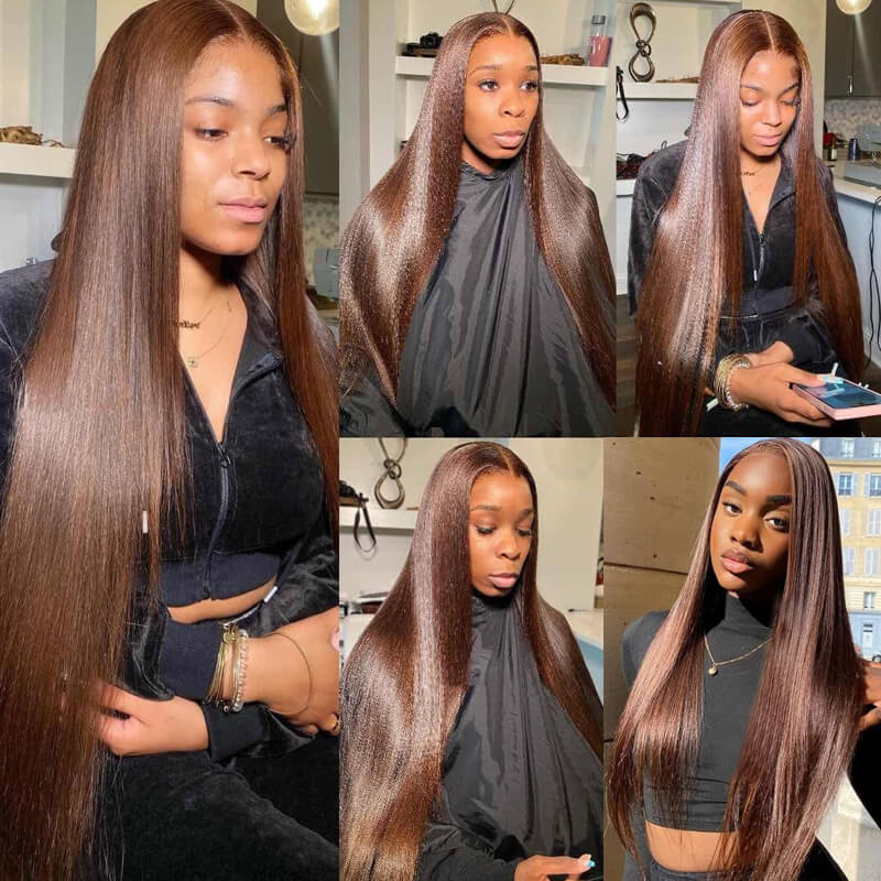 Flash Sale $169=26inch Pre Colored 13x6 Lace Frontal Wig Body Wave/Straight Human Hair Wig For Black Women