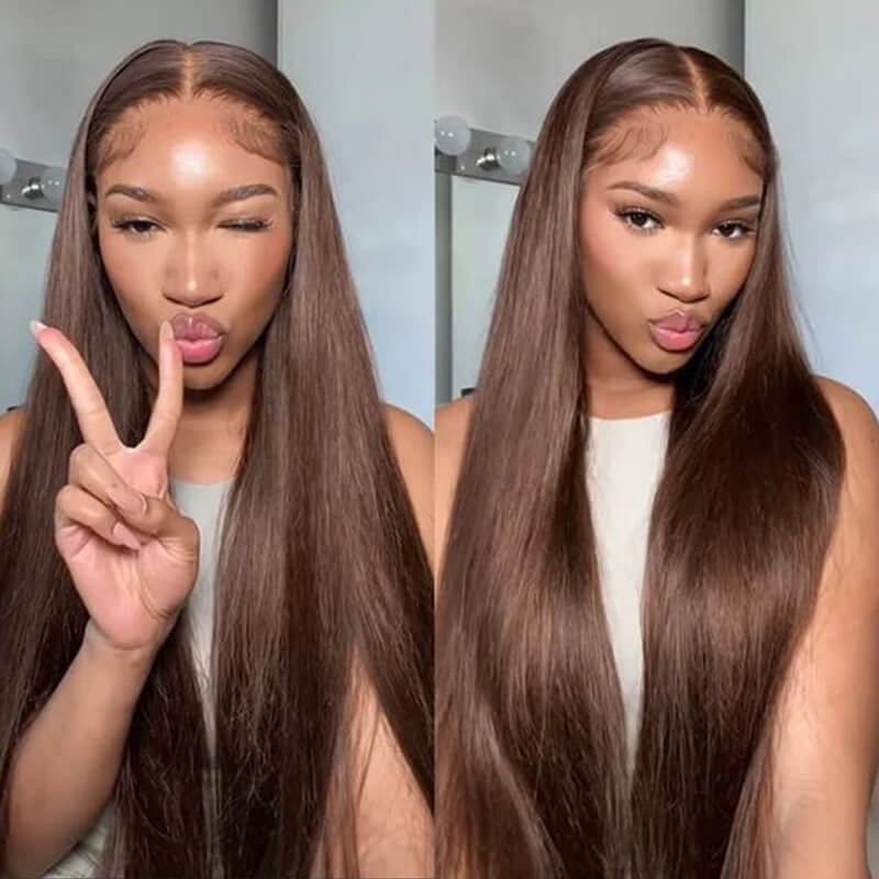 Flash Sale $169=26inch Pre Colored 13x6 Lace Frontal Wig Body Wave/Straight Human Hair Wig For Black Women