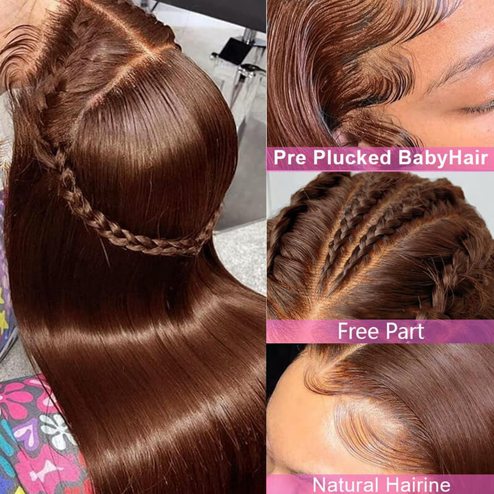 Flash Sale $169=26inch Pre Colored 13x6 Lace Frontal Wig Body Wave/Straight Human Hair Wig For Black Women