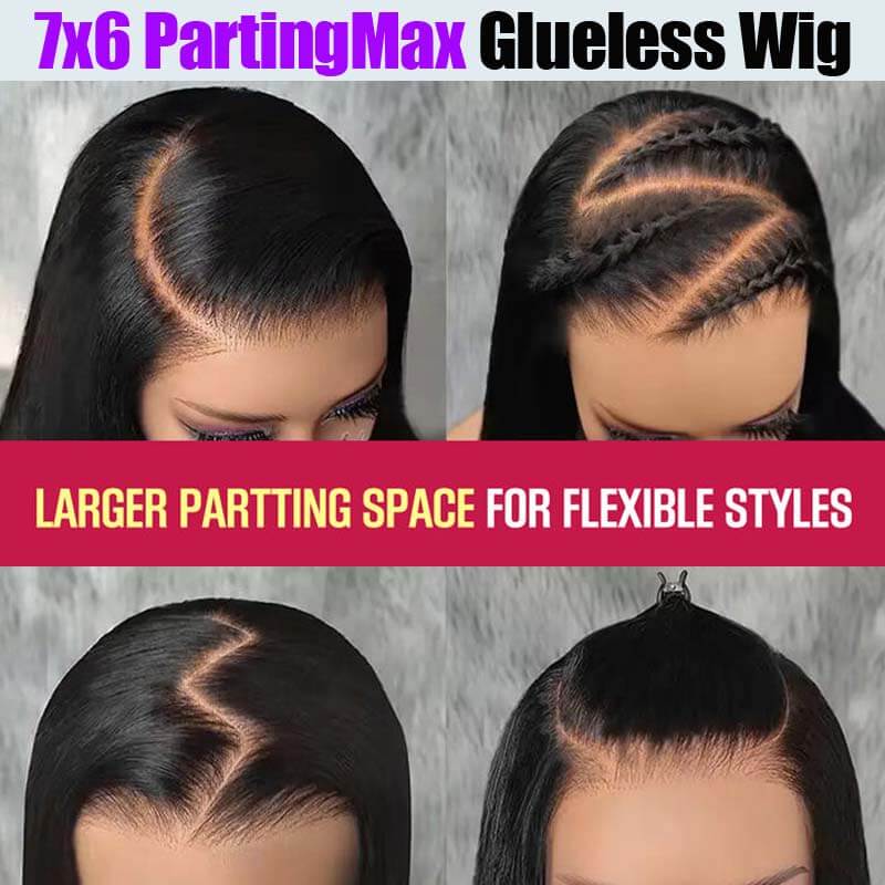 eullair PartingMax Glueless Wig Deep Wave 7x6 9x6 Lace Front Wig Bleached Knots Ready To Go Pre Plucked Hairline Bye Bye Knots Human Hair Wigs