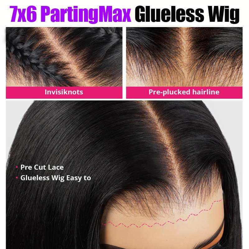 eullair PartingMax Glueless Wig Deep Wave 7x6 9x6 Lace Front Wig Bleached Knots Ready To Go Pre Plucked Hairline Bye Bye Knots Human Hair Wigs