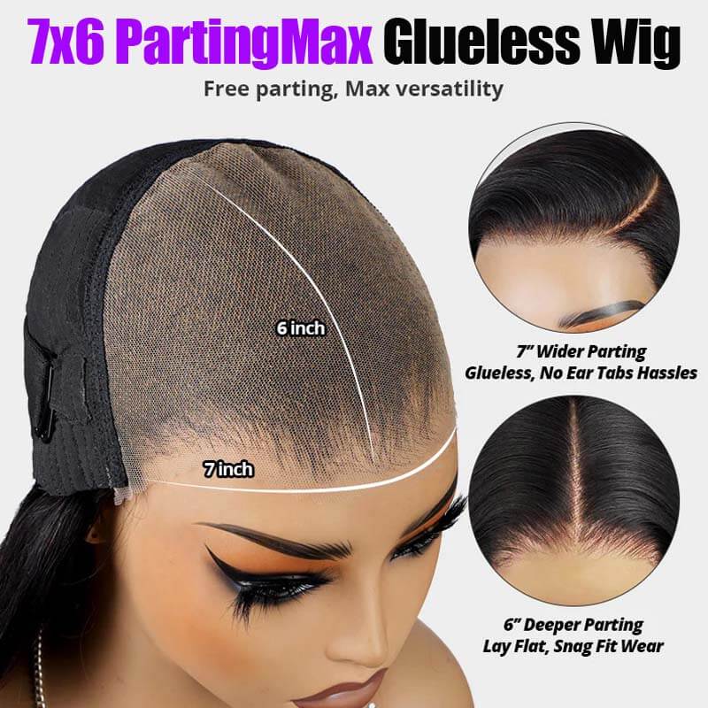 eullair PartingMax Glueless Wig Deep Wave 7x6 9x6 Lace Front Wig Bleached Knots Ready To Go Pre Plucked Hairline Bye Bye Knots Human Hair Wigs