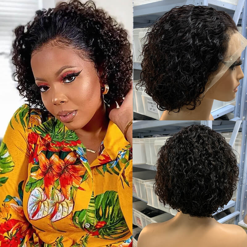 Flash Sale $99=2 Human Hair Wigs| Buy Straight 4x4 Lace Closure Bob Wig Get a Short  Colored 13x4 Pixie Curl Wig For Free