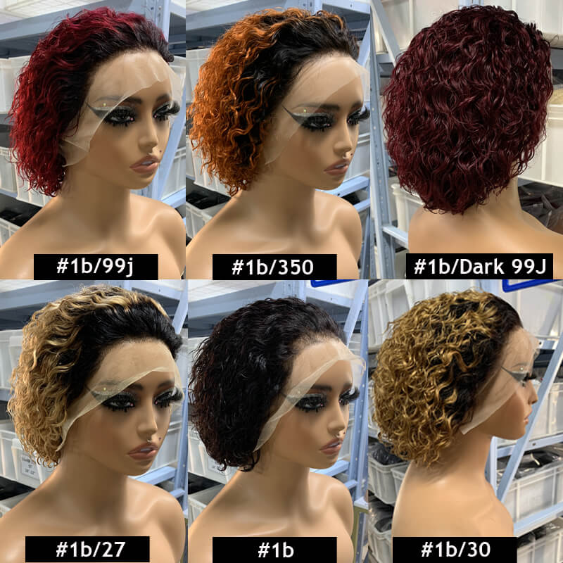 Flash Sale $99=2 Human Hair Wigs| Buy Straight 4x4 Lace Closure Bob Wig Get a Short  Colored 13x4 Pixie Curl Wig For Free