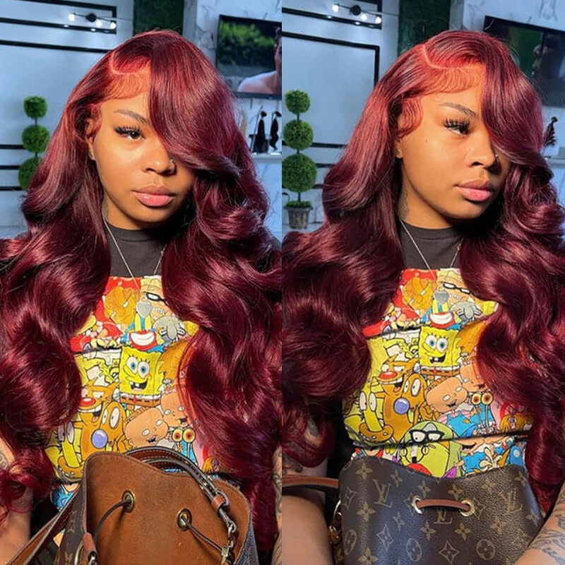 Flash Sale $169=26inch Pre Colored 13x6 Lace Frontal Wig Body Wave/Straight Human Hair Wig For Black Women