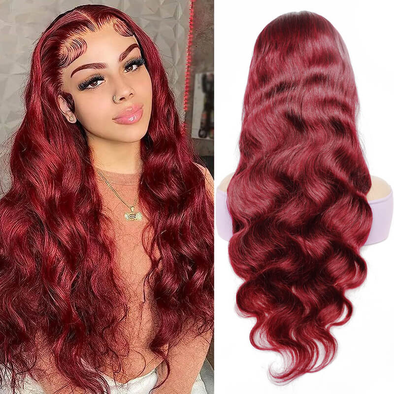 Flash Sale Pre Colored 13x6 Lace Frontal Wig Body Wave/Straight Human Hair Wig For Black Women