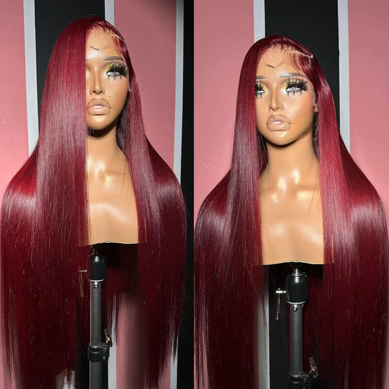 Flash Sale Pre Colored 13x6 Lace Frontal Wig Body Wave/Straight Human Hair Wig For Black Women