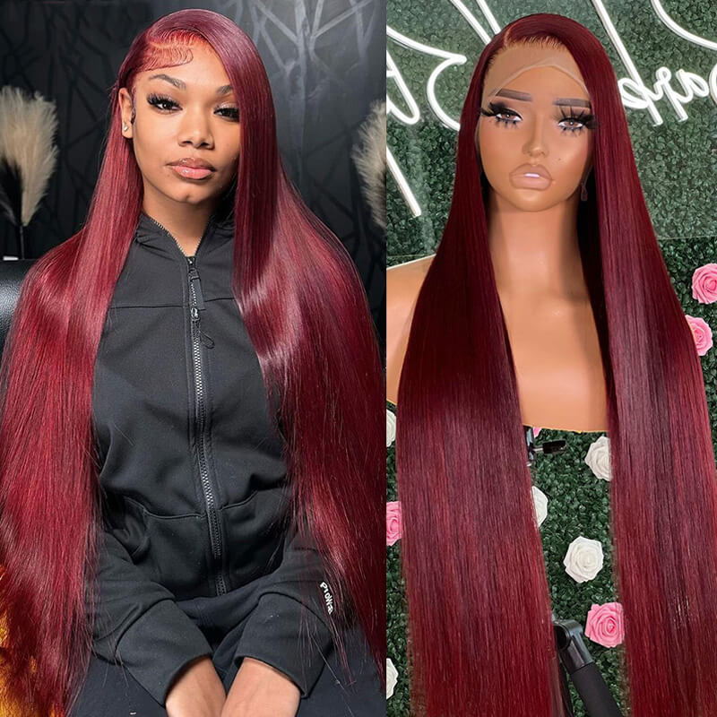 Flash Sale Pre Colored 13x6 Lace Frontal Wig Body Wave/Straight Human Hair Wig For Black Women