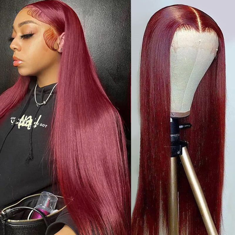 Flash Sale Pre Colored 13x6 Lace Frontal Wig Body Wave/Straight Human Hair Wig For Black Women