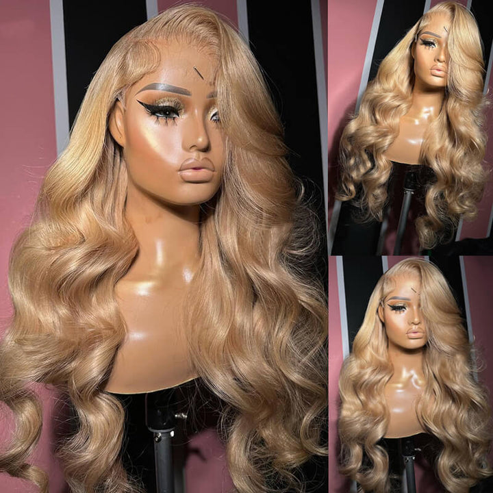 Bombshell Wig | eullair Glueless Honey Blonde Lace Frontal Wig | Brown Girl Ash Blonde Straight/Body Wave Wig