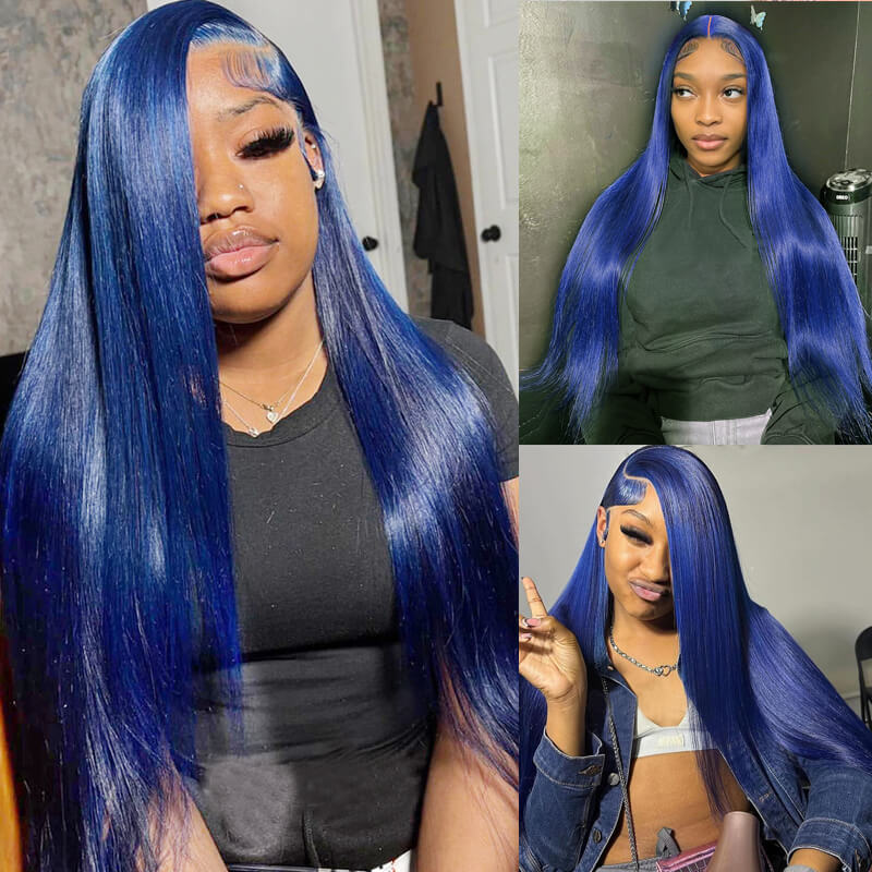 Flash Sale $169=26inch Pre Colored 13x6 Lace Frontal Wig Body Wave/Straight Human Hair Wig For Black Women