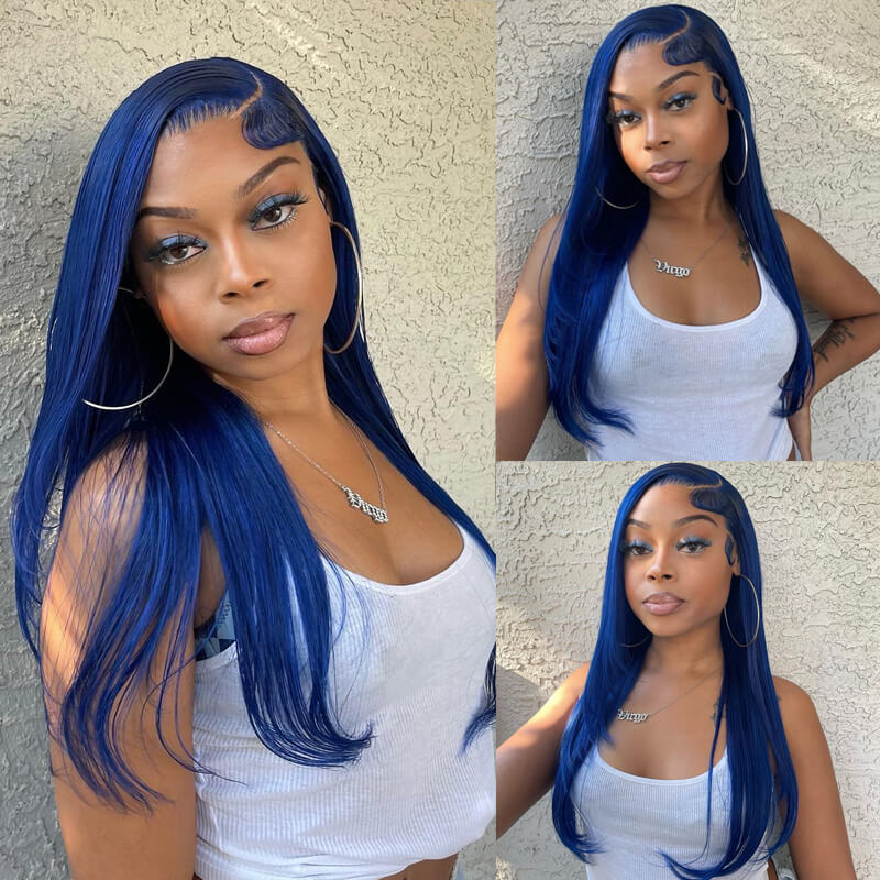 Flash Sale $169=26inch Pre Colored 13x6 Lace Frontal Wig Body Wave/Straight Human Hair Wig For Black Women