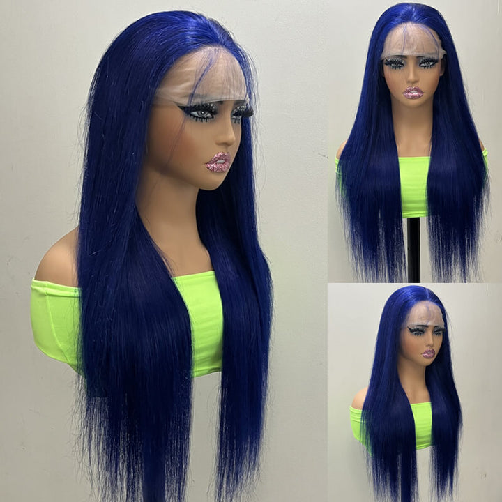 Flash Sale $169=26inch Pre Colored 13x6 Lace Frontal Wig Body Wave/Straight Human Hair Wig For Black Women