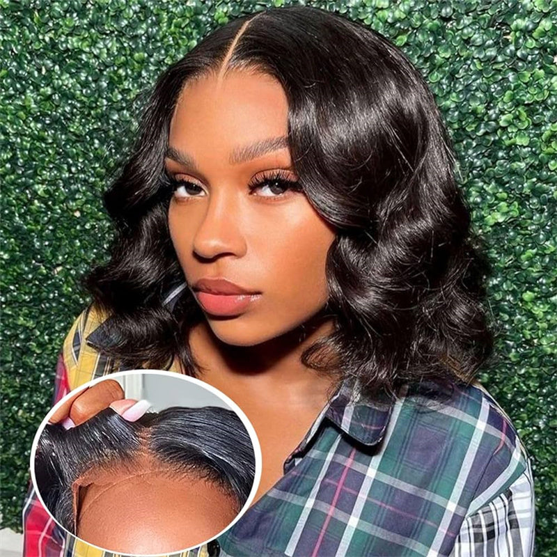 Flash Sale|eullair Short Curly Glueless Bob Wig Lace Front Human Hair Wigs Straight/Body Wave Lace Frontal Wig For Women