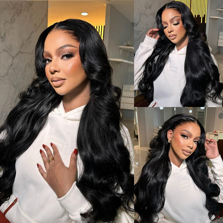 15A Grade | eullair Super Double Drawn Body Wave 13x4 HD Transparent Lace Frontal Human Hair Wigs with Full Ends