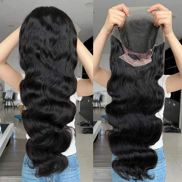 15A Grade | eullair Super Double Drawn Body Wave 13x4 HD Transparent Lace Frontal Human Hair Wigs with Full Ends