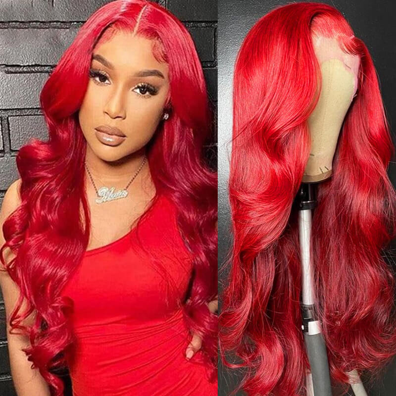 Flash Sale Pre Colored 13x6 Lace Frontal Wig Body Wave/Straight Human Hair Wig For Black Women