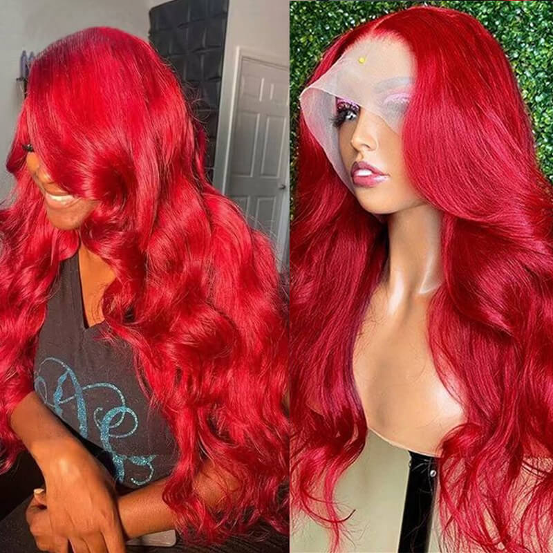 Flash Sale $169=26inch Pre Colored 13x6 Lace Frontal Wig Body Wave/Straight Human Hair Wig For Black Women