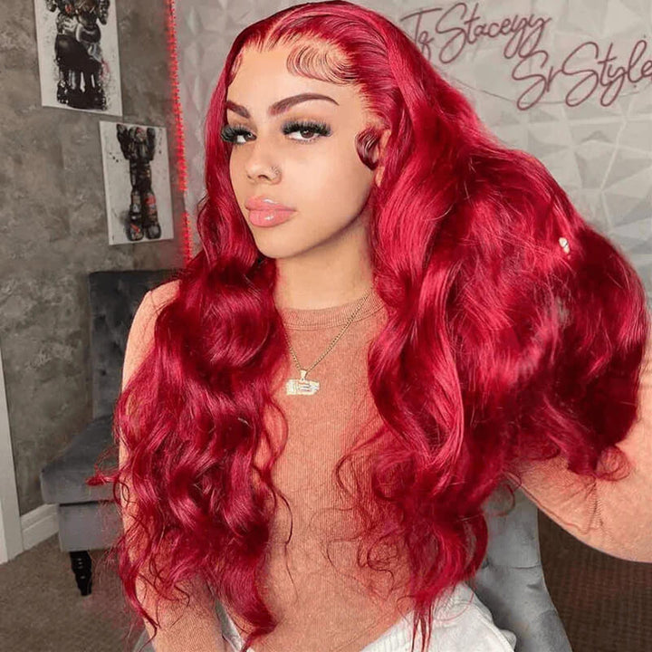 Flash Sale Pre Colored 13x6 Lace Frontal Wig Body Wave/Straight Human Hair Wig For Black Women