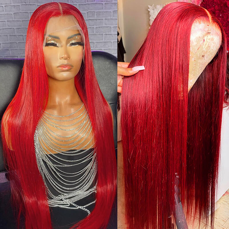 Flash Sale Pre Colored 13x6 Lace Frontal Wig Body Wave/Straight Human Hair Wig For Black Women