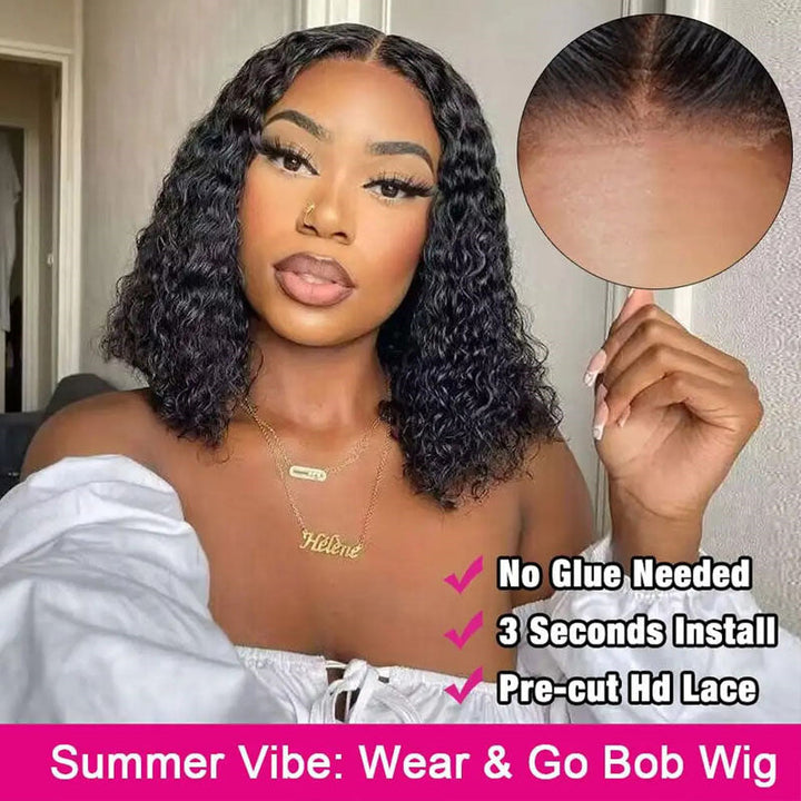 Flash Sale|eullair Short Curly Glueless Bob Wig Lace Front Human Hair Wigs Straight/Body Wave Lace Frontal Wig For Women