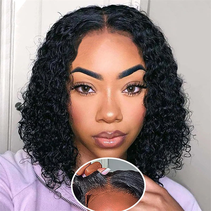 Flash Sale|eullair Short Curly Glueless Bob Wig Lace Front Human Hair Wigs Straight/Body Wave Lace Frontal Wig For Women