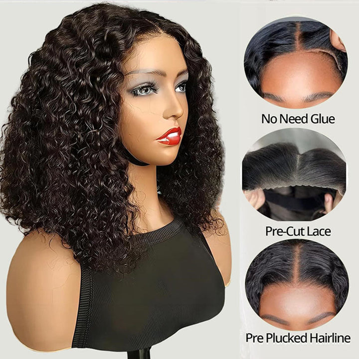 Flash Sale|eullair Short Curly Glueless Bob Wig Lace Front Human Hair Wigs Straight/Body Wave Lace Frontal Wig For Women