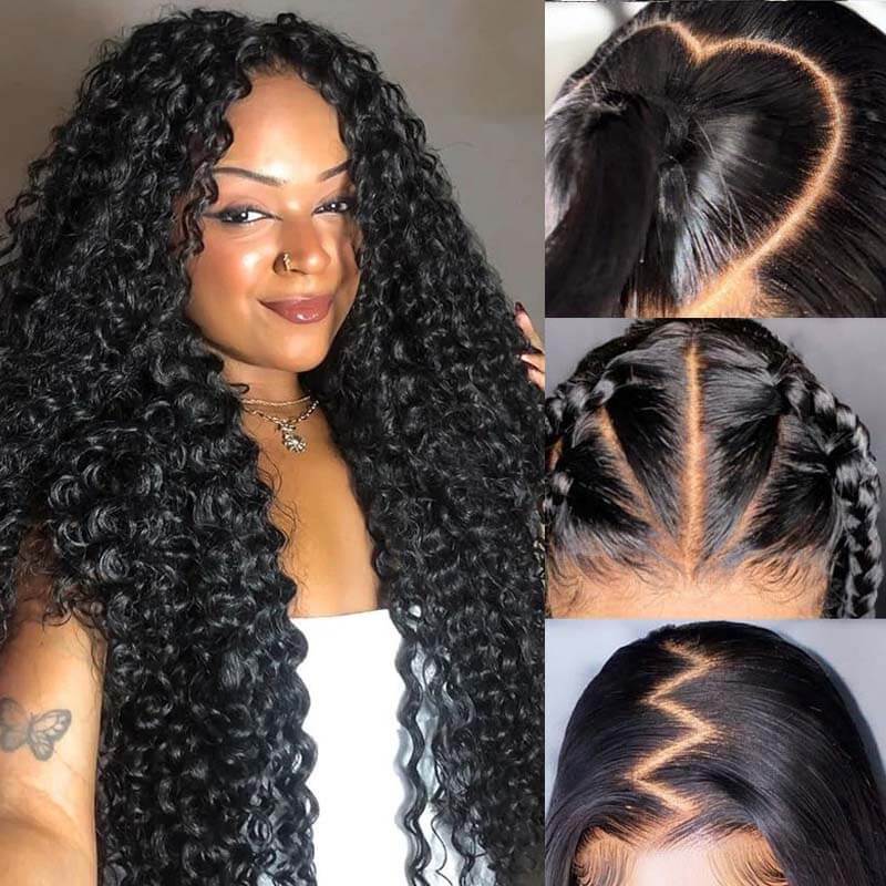 eullair PartingMax Glueless Wig Deep Wave 7x6 9x6 Lace Front Wig Bleached Knots Ready To Go Pre Plucked Hairline Bye Bye Knots Human Hair Wigs