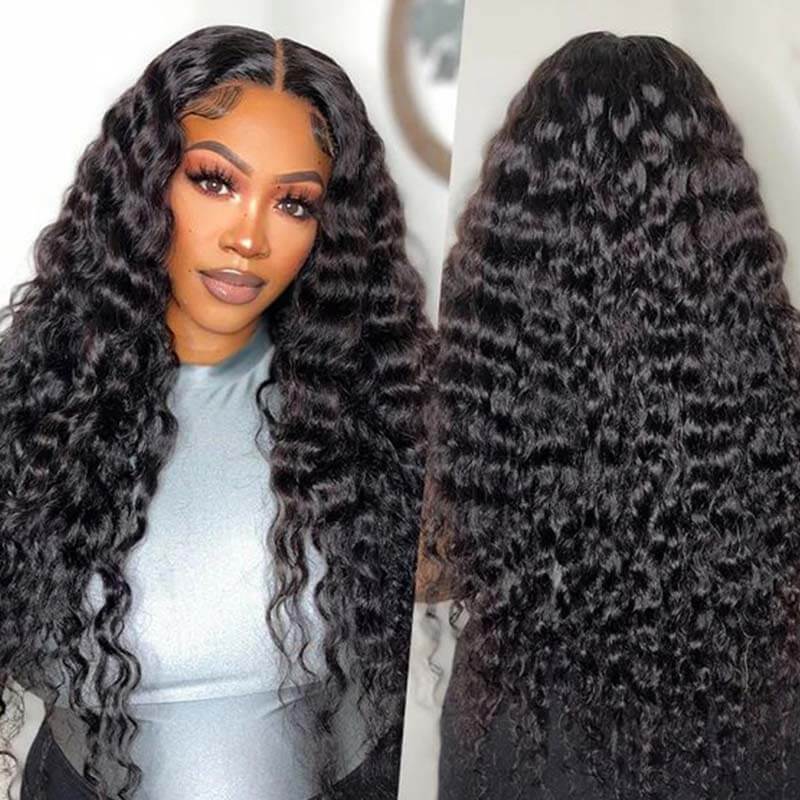 eullair PartingMax Glueless Wig Deep Wave 7x6 9x6 Lace Front Wig Bleached Knots Ready To Go Pre Plucked Hairline Bye Bye Knots Human Hair Wigs