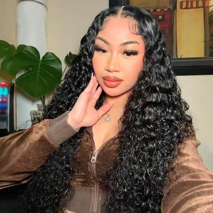 eullair PartingMax Glueless Wig Deep Wave 7x6 9x6 Lace Front Wig Bleached Knots Ready To Go Pre Plucked Hairline Bye Bye Knots Human Hair Wigs